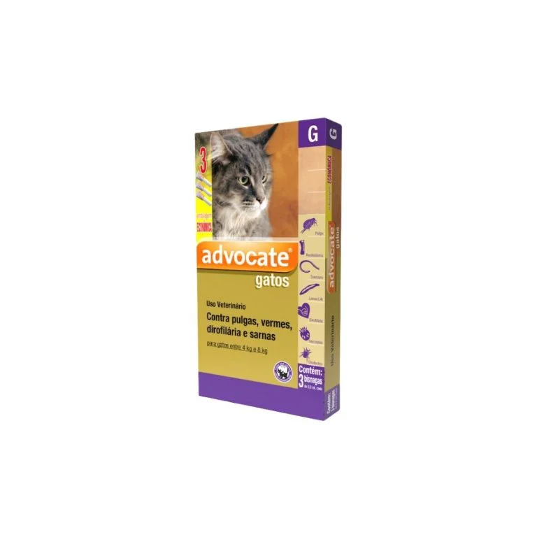 その他 Gato Antiparasitário Advocate para Gatos até 4Kg 0,4ml Elanco - Terra Zoo